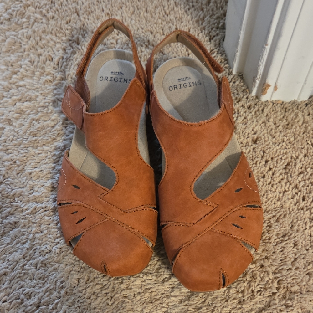 Earth Origins Women's Slingback Sandals in Cognac